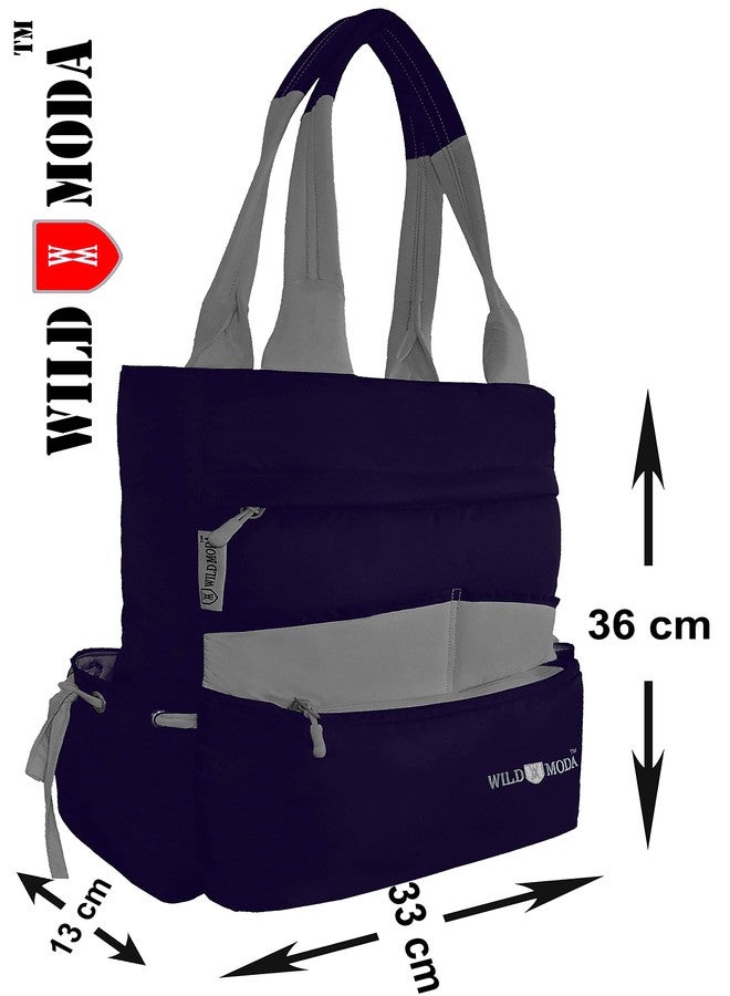 WILD MODA Multipurpose Tote and Shoulder Bag for Womens & girls (Blue & Grey) - Image 4